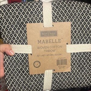 Mabelle Woven Cotton Throw - Black and White
